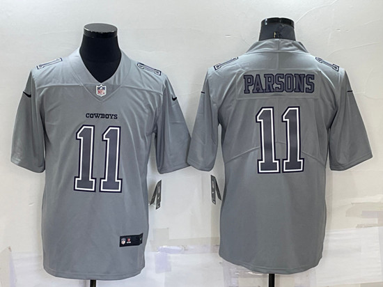 Men's Dallas Cowboys #11 Micah Parsons Gray Atmosphere Fashion Stitched Jersey